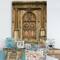 Designart - Old Wooden Door With Carvings in Paris, France - Vintage Print on Natural Pine Wood